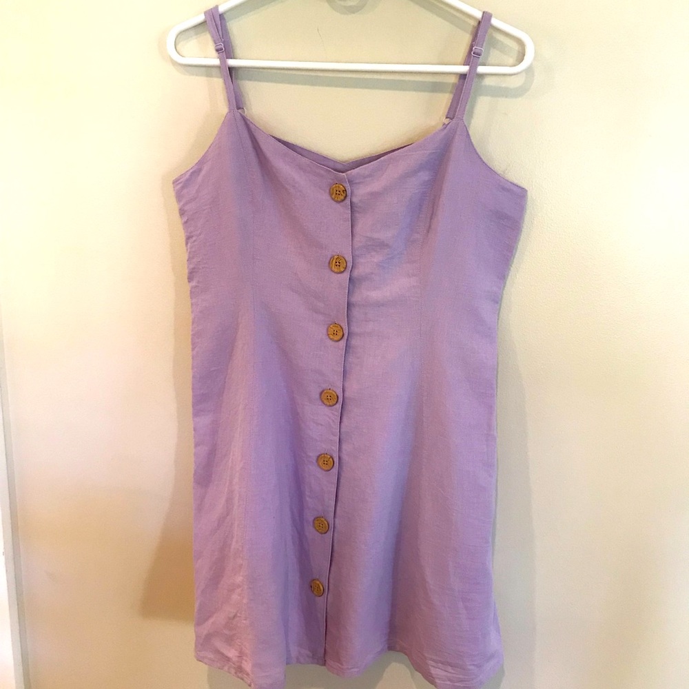 Urban Outfitters Button-Down Strappy Back Linen Dress